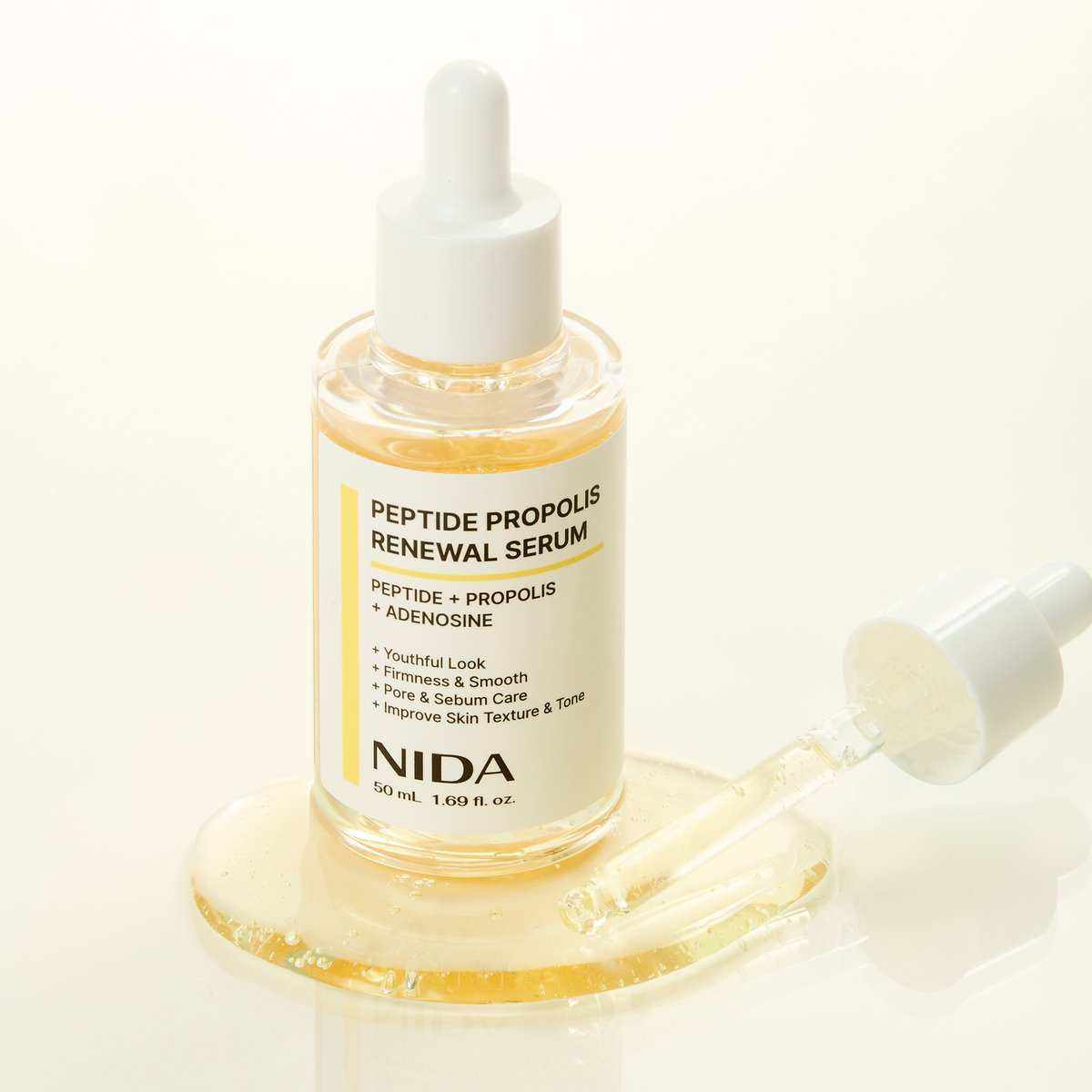 NIDA Peptide Propolis Renewal Serum 50ml bottle for hydration and anti-aging