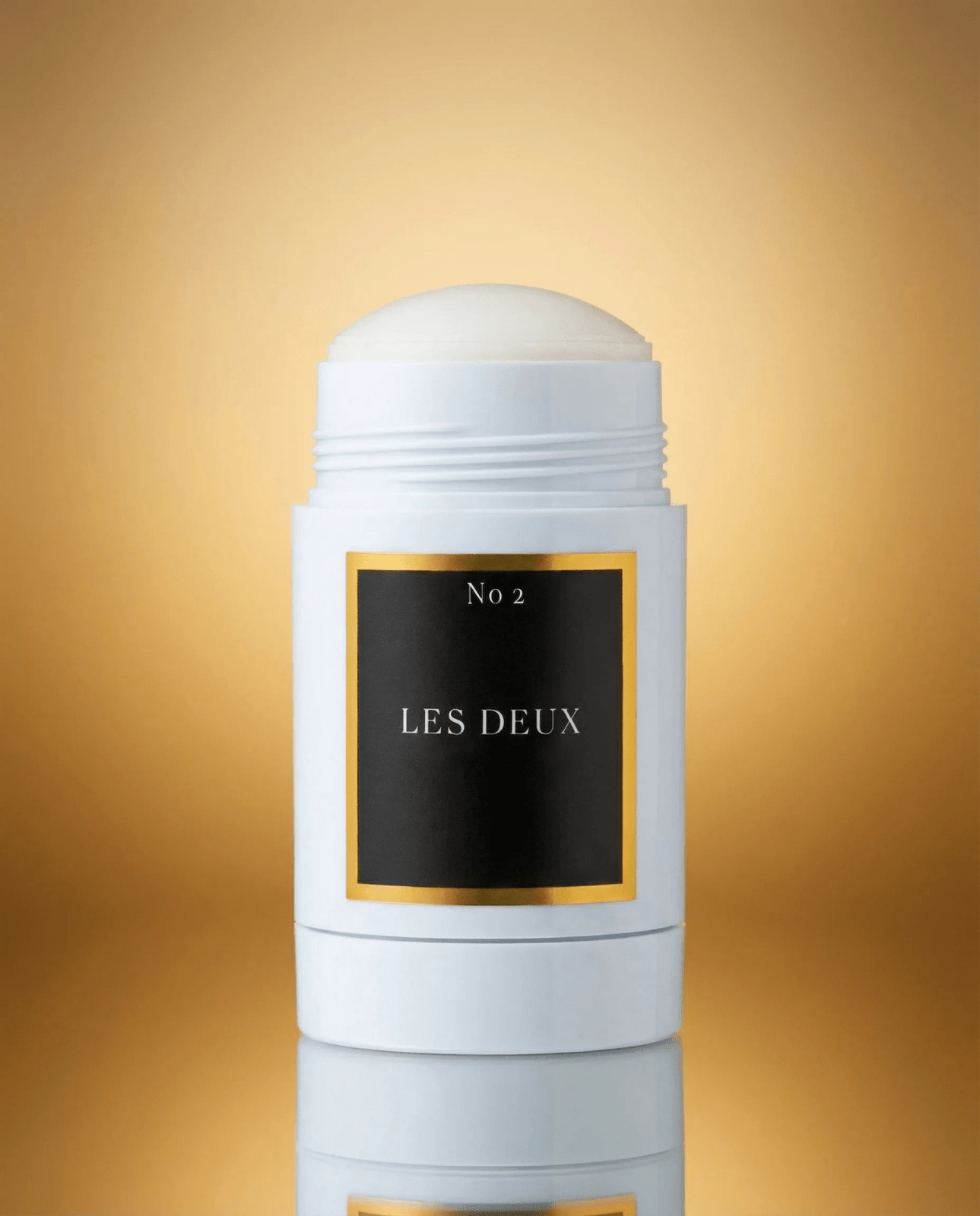 No. 2 - Peau d’Or Deodorant in a white solid stick with black and gold rectangular label