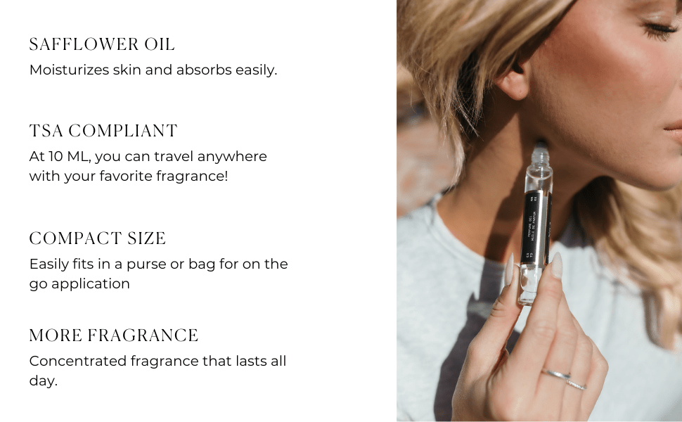 No. 3 - Brume Ardente Roll On Perfume Oil, clear glass bottle with black label and rollerball applicator