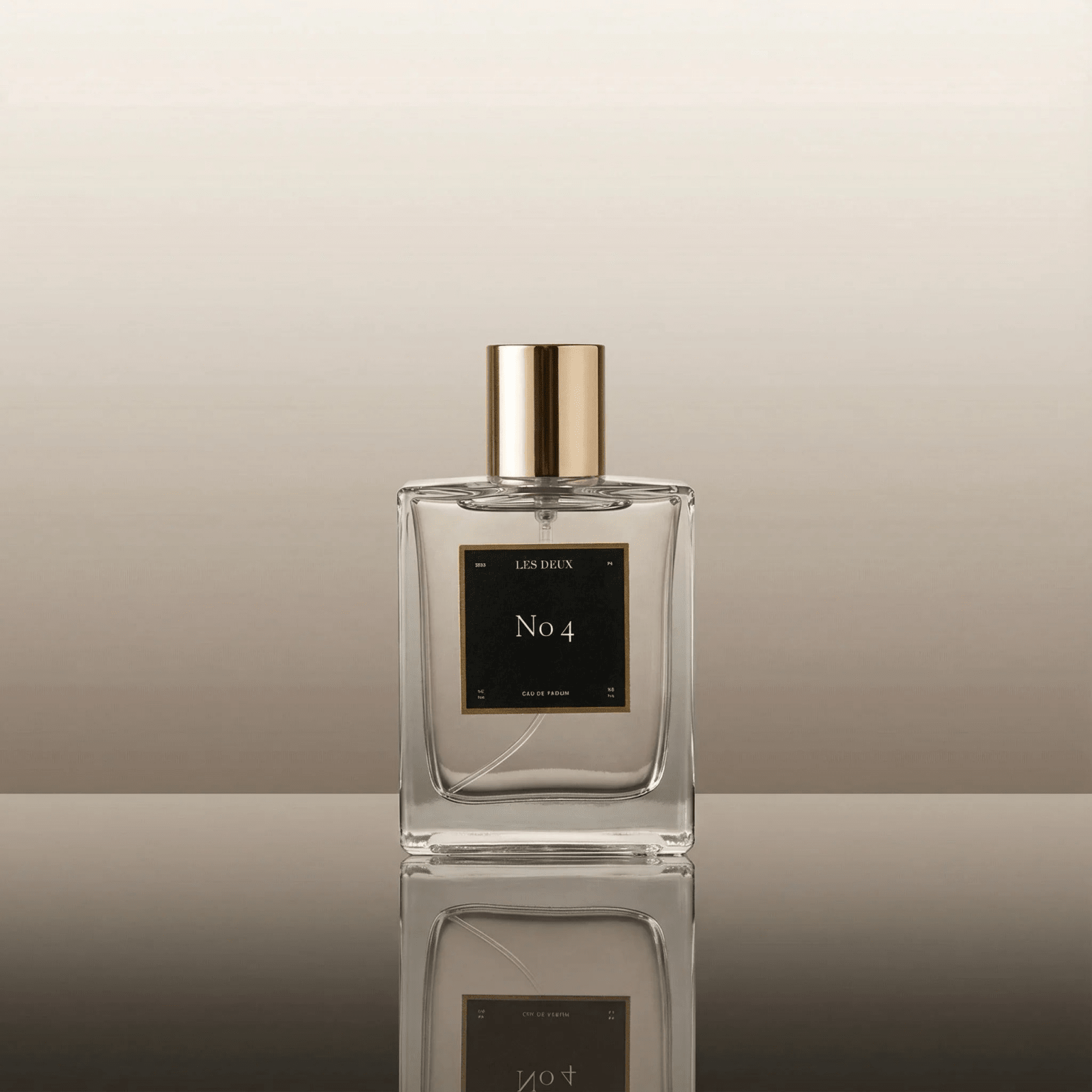 No. 4 - L'Âme Velours Perfume in a clear glass bottle with a gold cap and black No 4 label