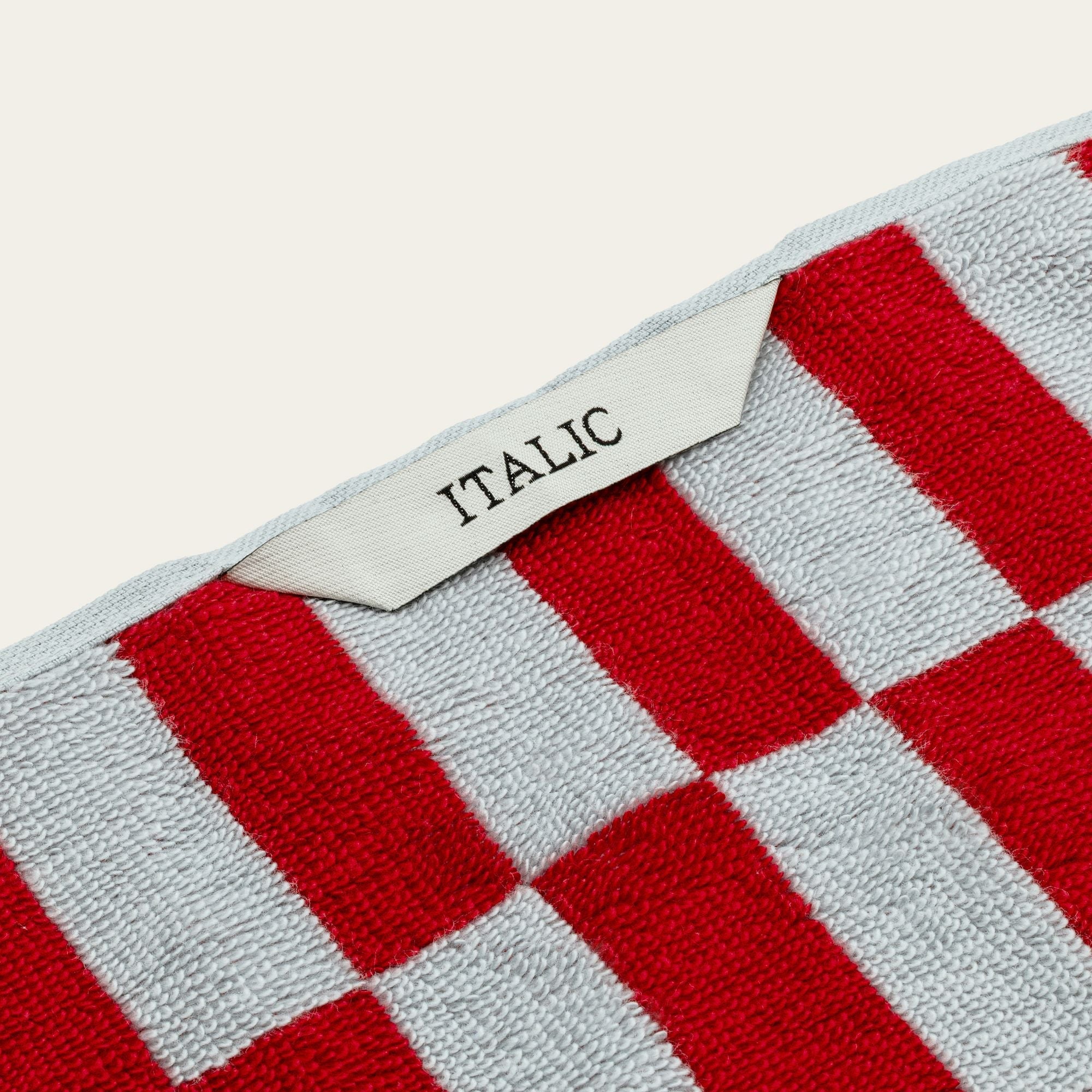 Pietra Australian cotton towels with warped-checkered design