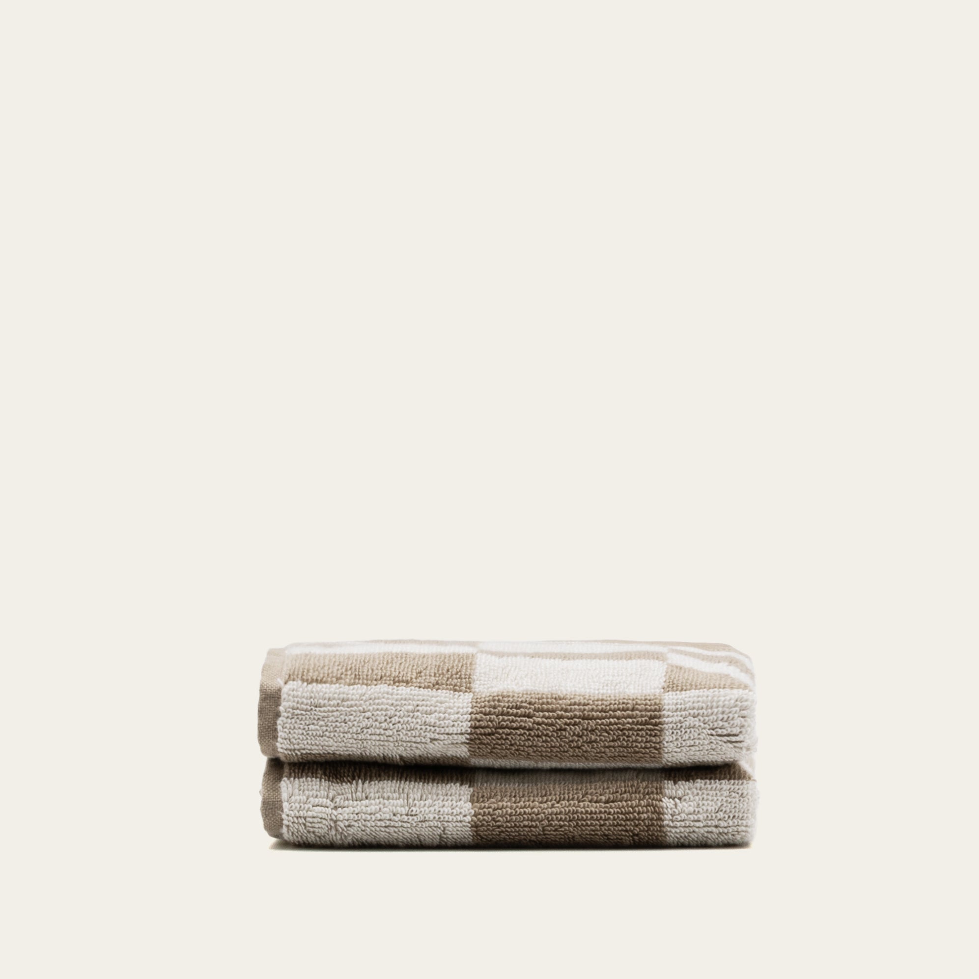 Pietra Australian cotton towels set with warped-checkered design