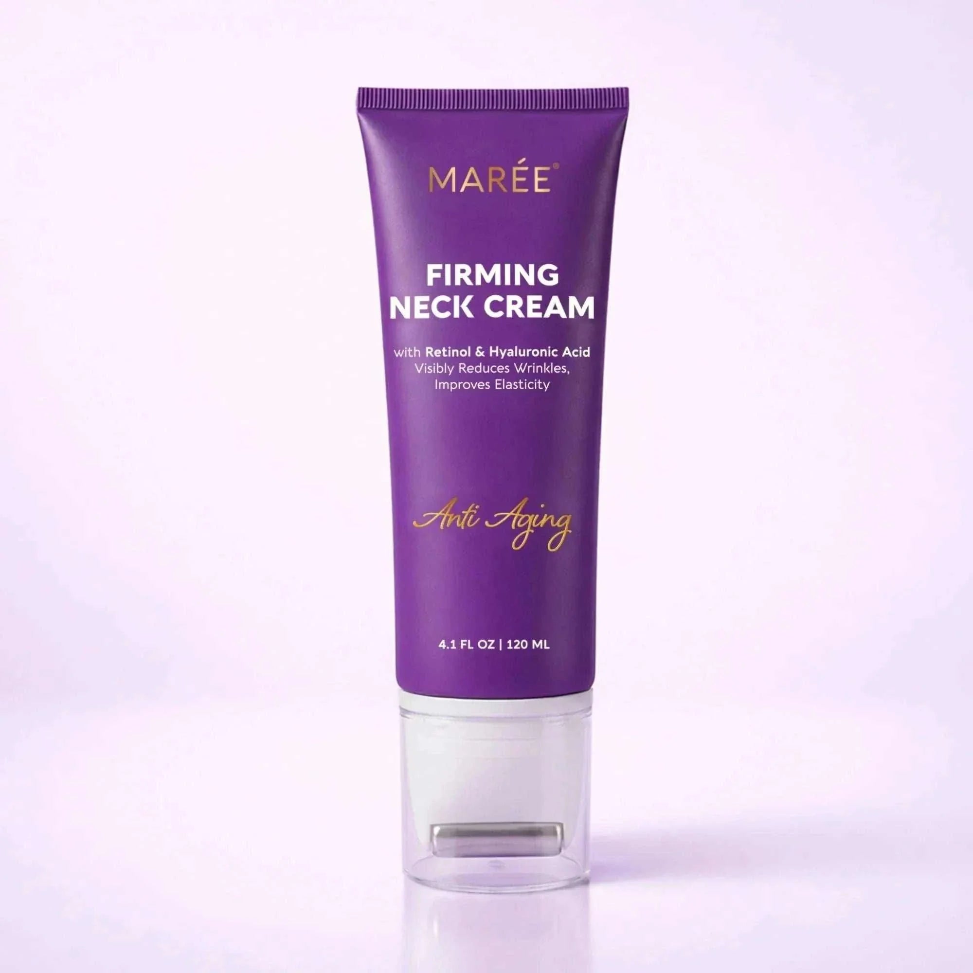 Pro-Retinol neck lifting cream with metallic massager for firm skin