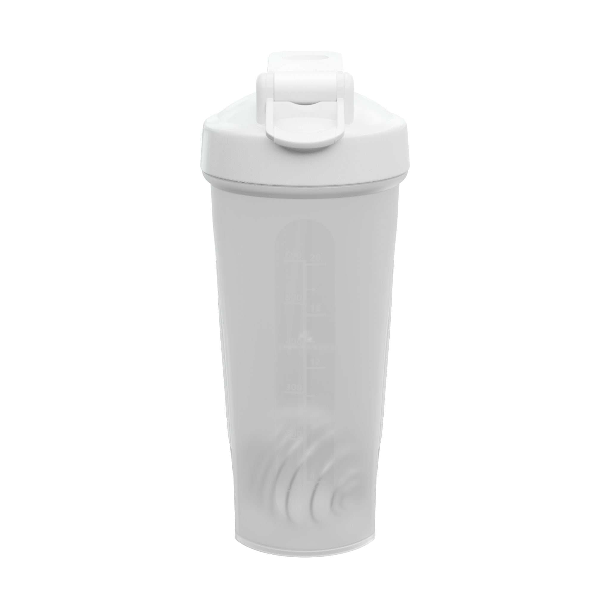 24 oz protein shaker bottle with stainless steel mixing ball and flip-top lid