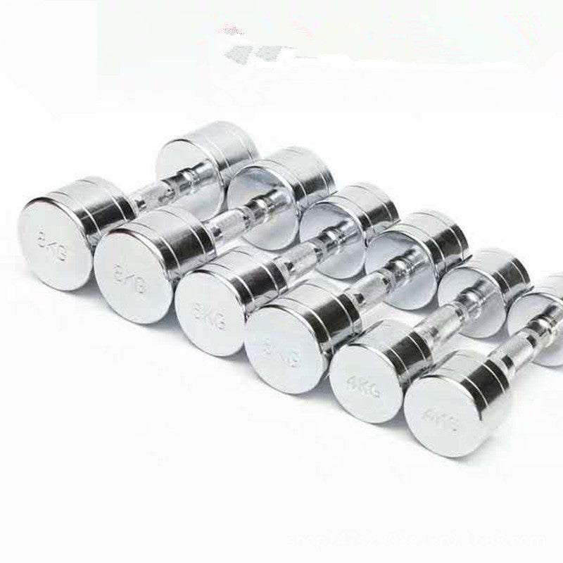 Pure Steel Home Fitness electroplating dumbbells set in chrome finish with ergonomic grip for strength training