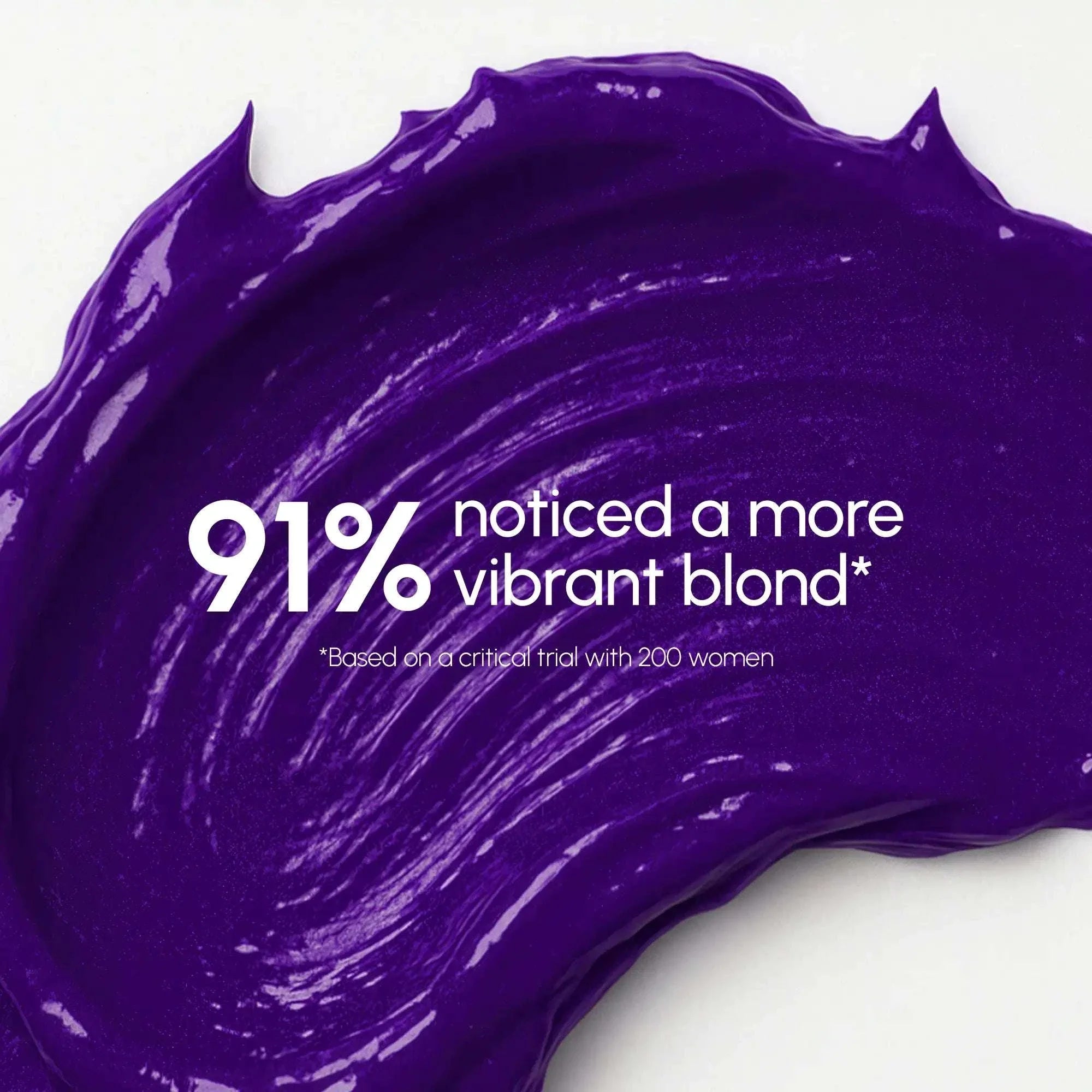 Purple mask for platinum blonde hair to neutralize brassiness