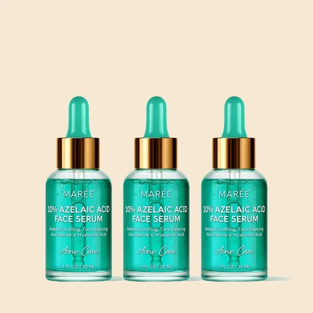 Redness soothing azelaic acid serum bottle with calming skin benefits
