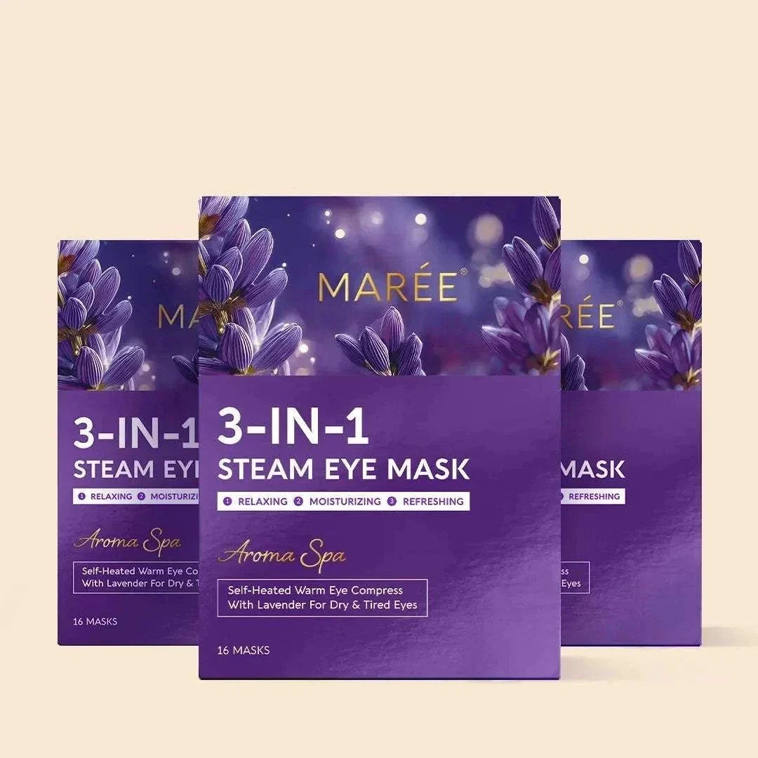 Scented spa steam eye mask with lavender aroma for relaxation