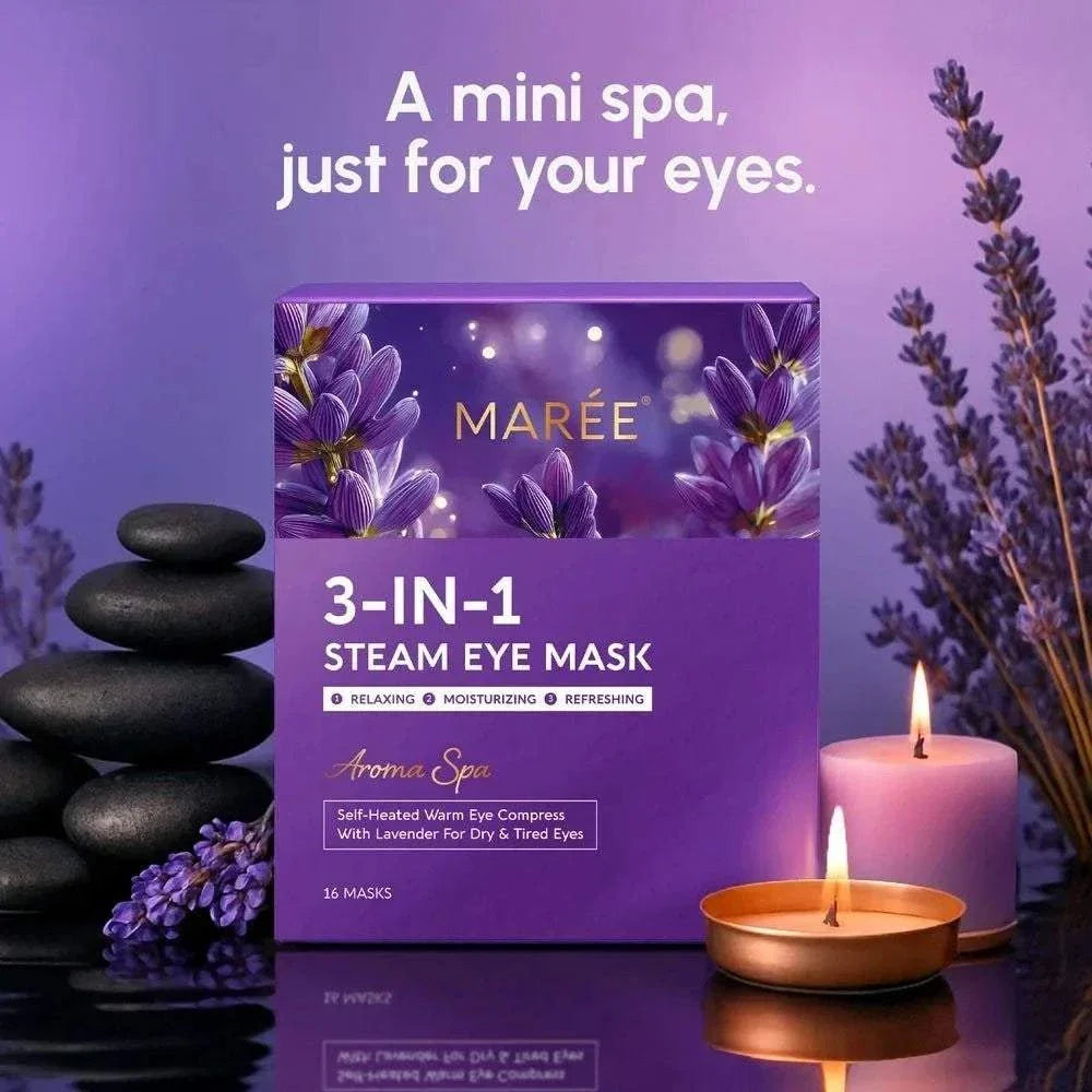 Scented spa steam eye mask with lavender aroma for relaxing and moisturizing eyes