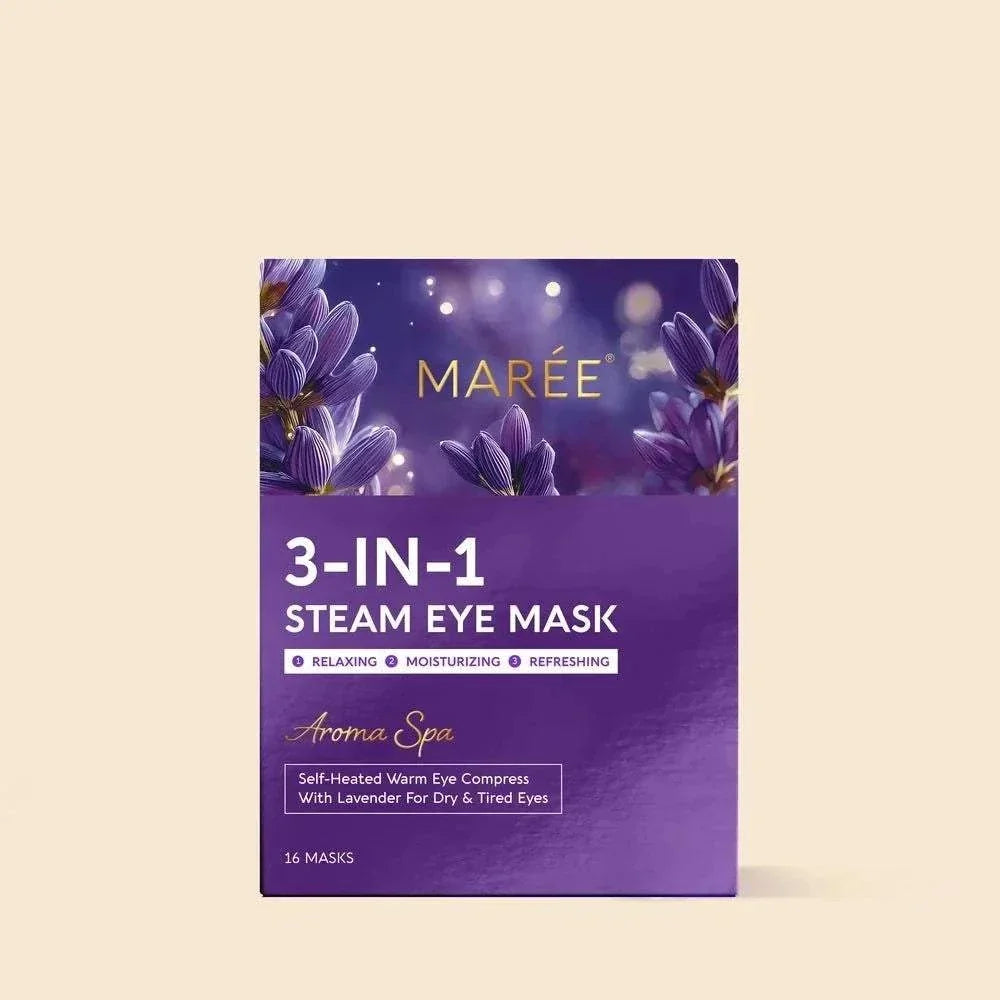 Scented spa steam eye mask with lavender aroma for relaxation
