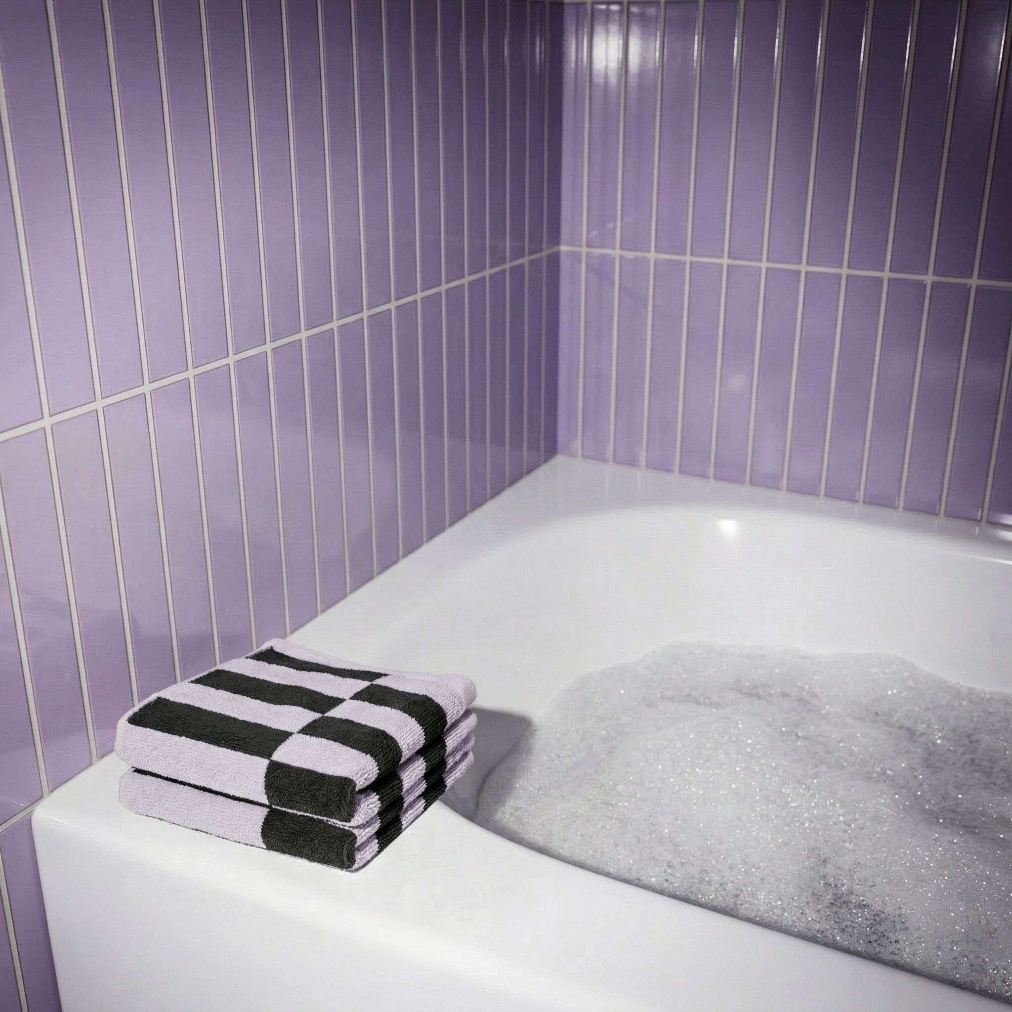 Shadmoor Australian Cotton plush towels with geometric pattern and locker loop