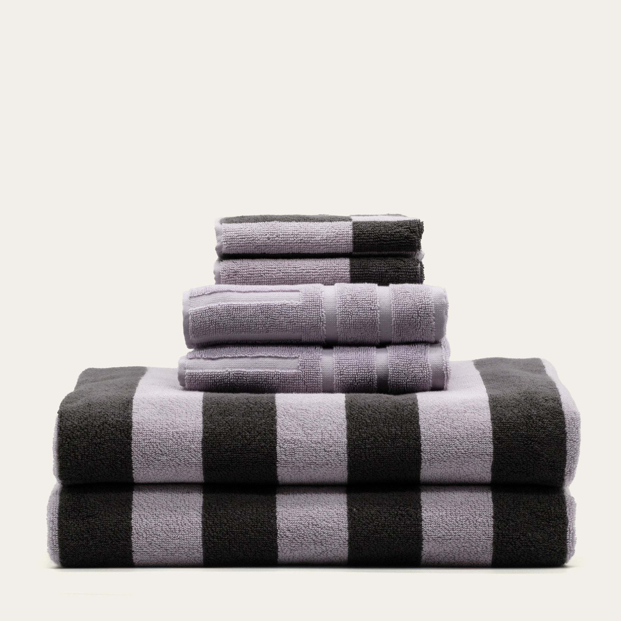 Shadmoor Australian cotton towels with geometric pattern and locker loop