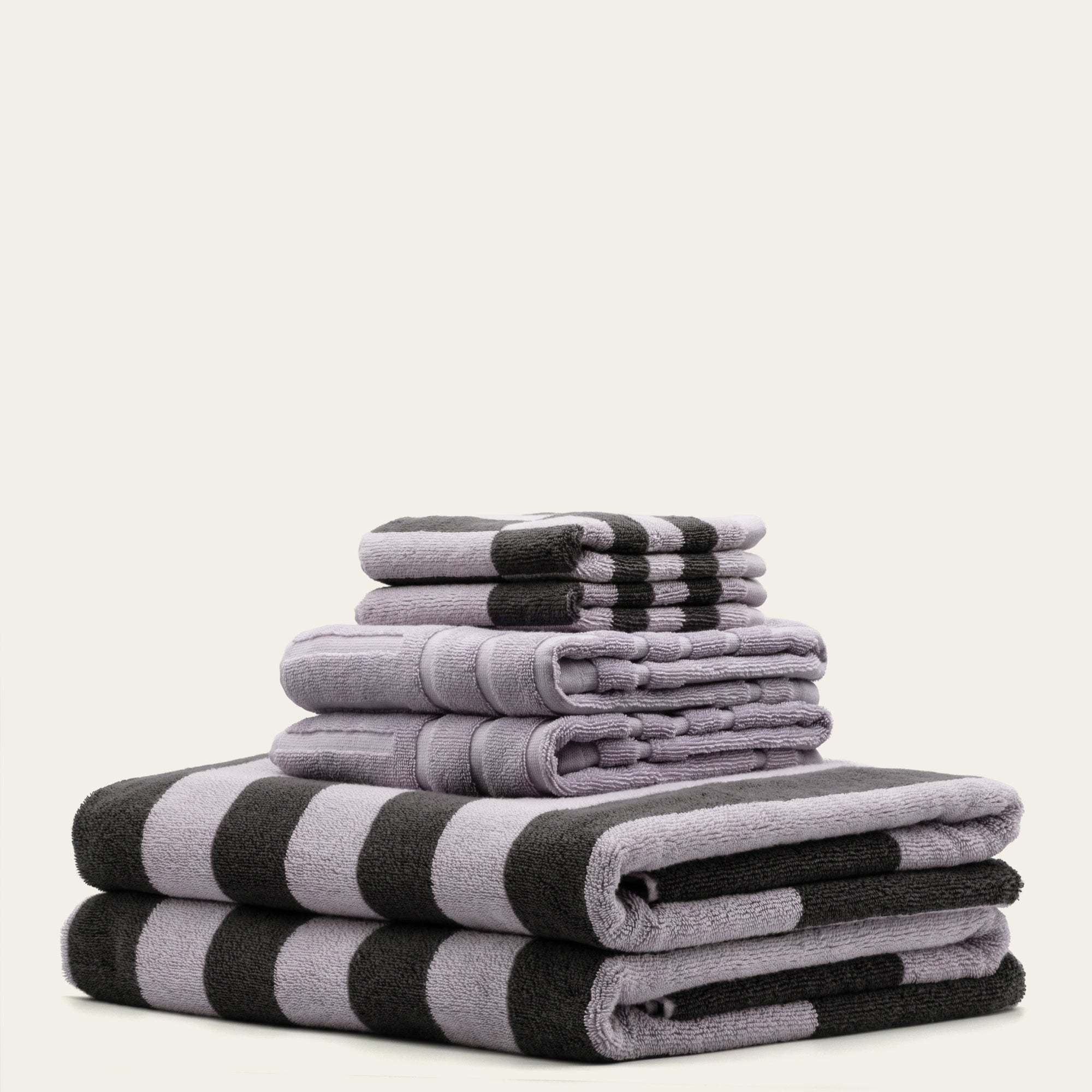 Shadmoor Australian cotton towels with geometric pattern and locker loop