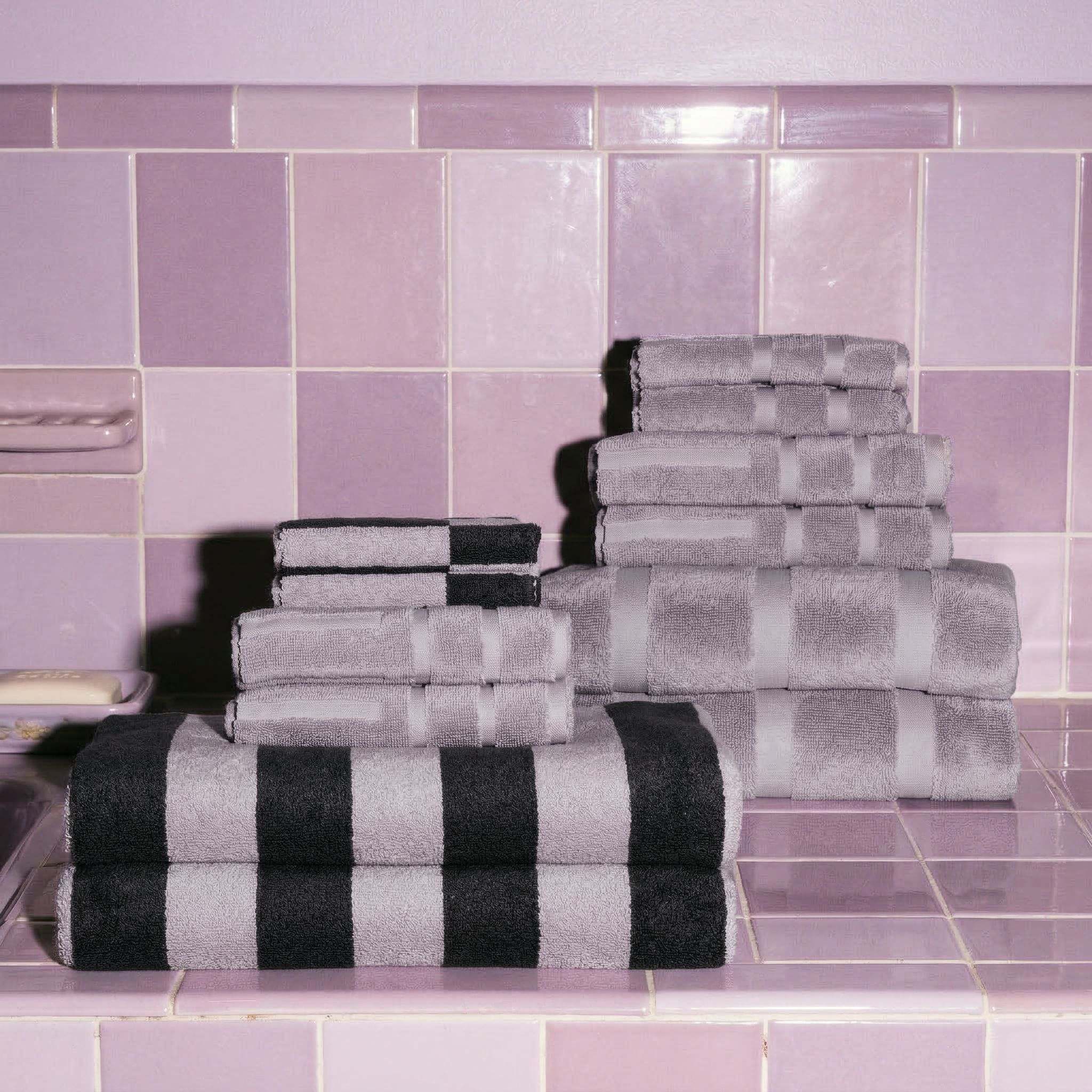 Shadmoor Australian Cotton towels set with geometric pattern
