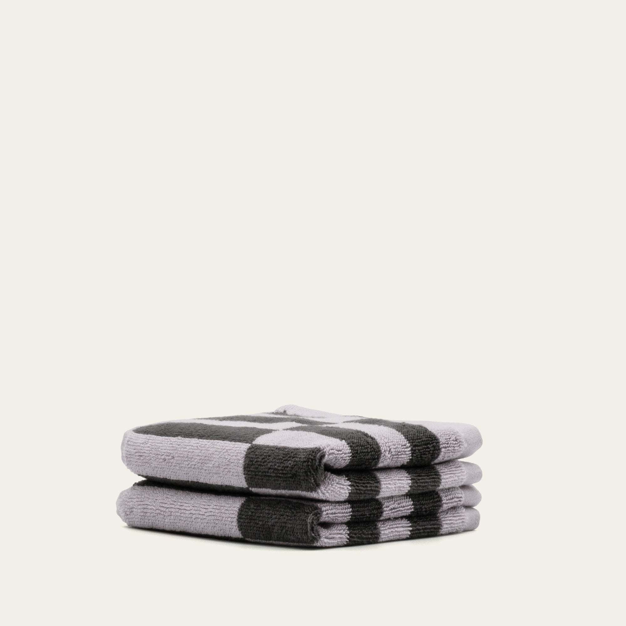 Shadmoor Australian Cotton towels with geometric pattern and locker loop