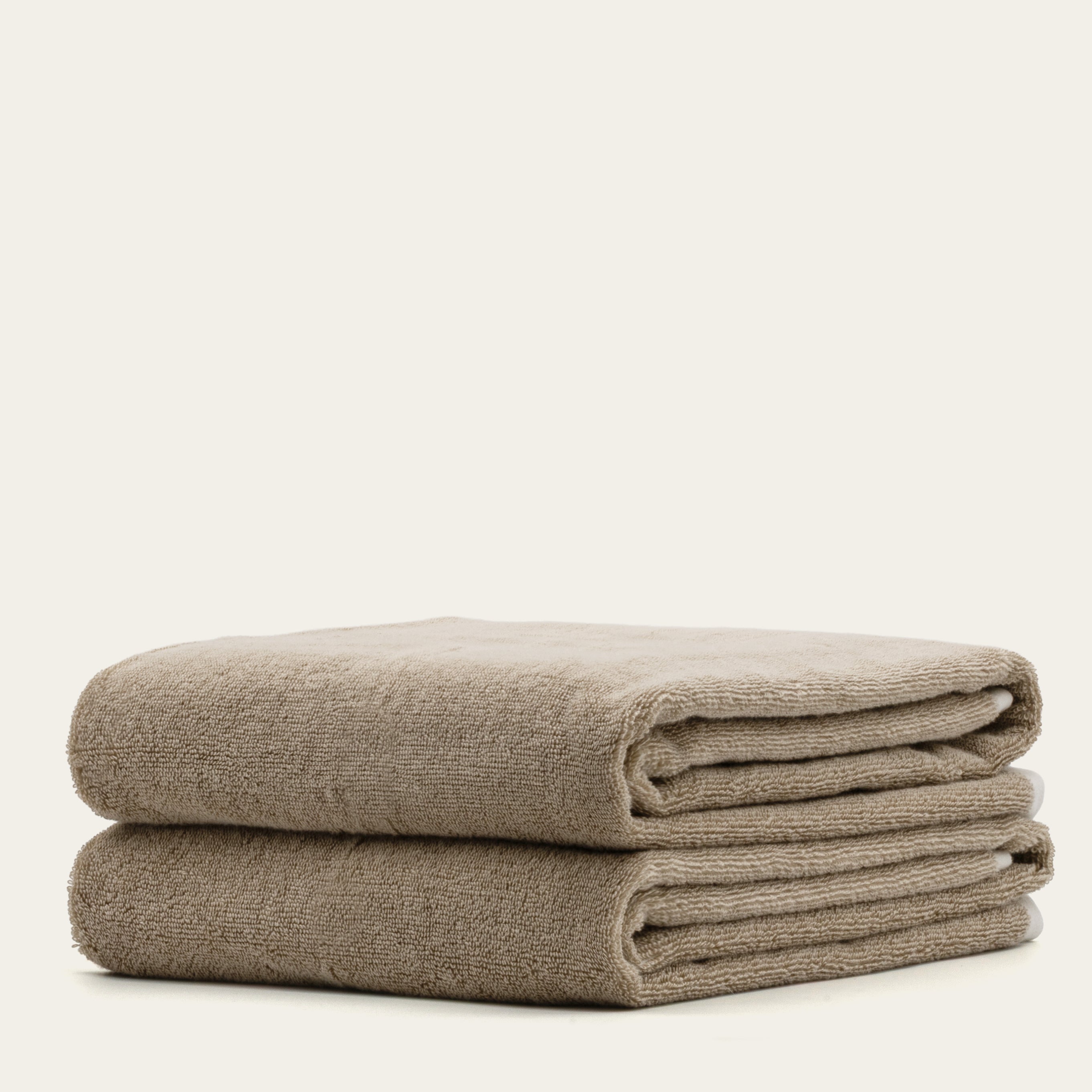 Sorrel Australian cotton towels set with sand tone and geometric design