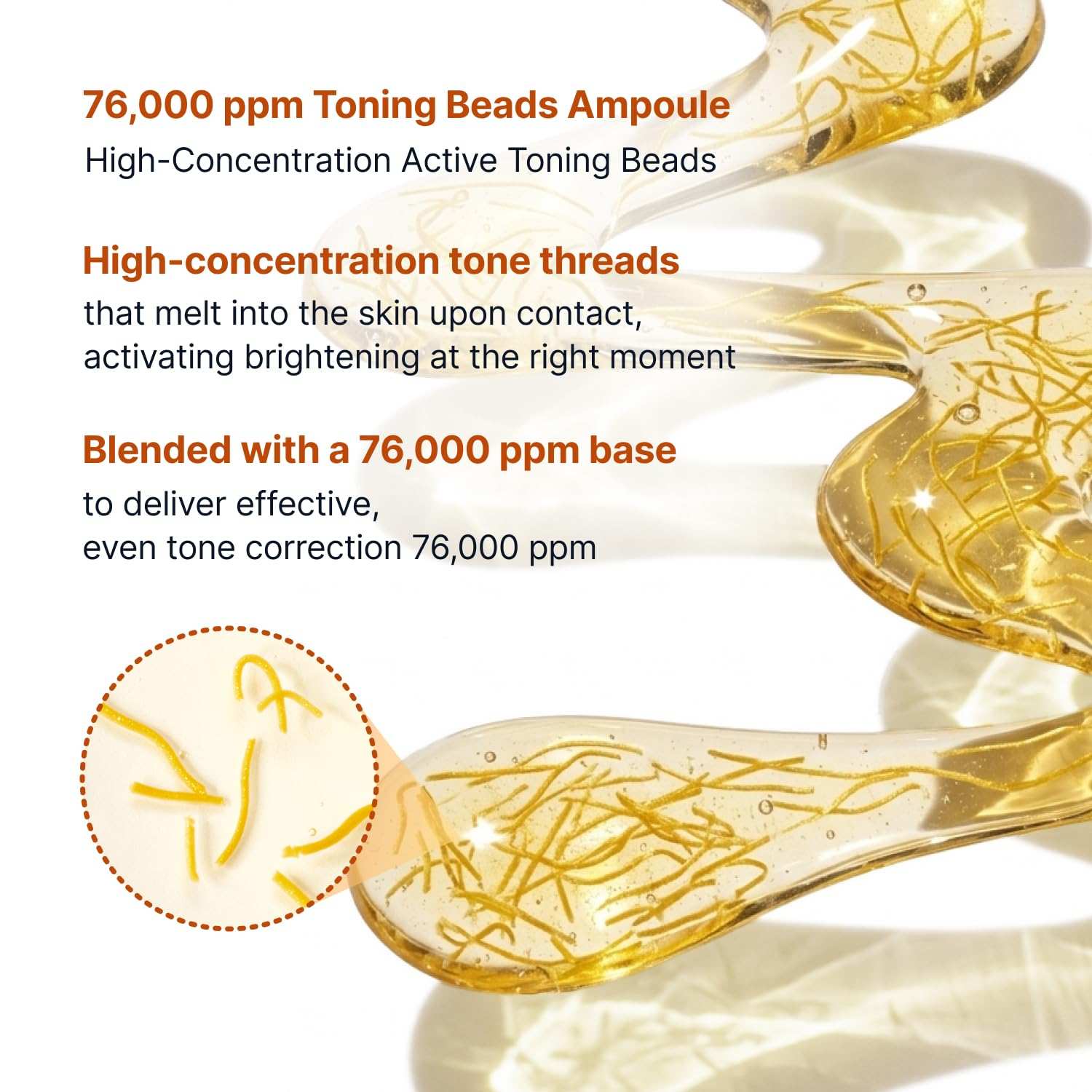 Sungboon Editor Kojic Acid ampoule with clear gel and visible golden toning beads that melt into skin