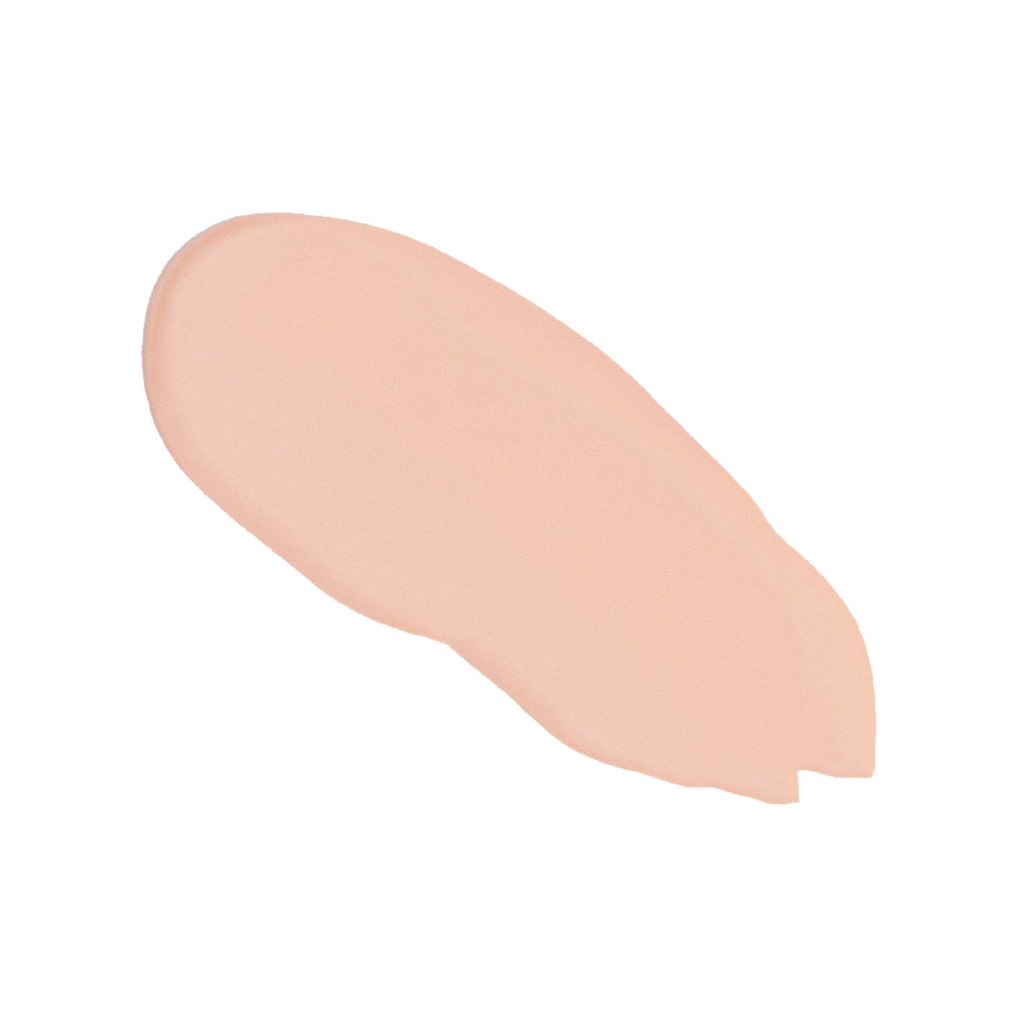Super Serum Silk foundation swatch in a light warm peach shade with a smooth, creamy finish