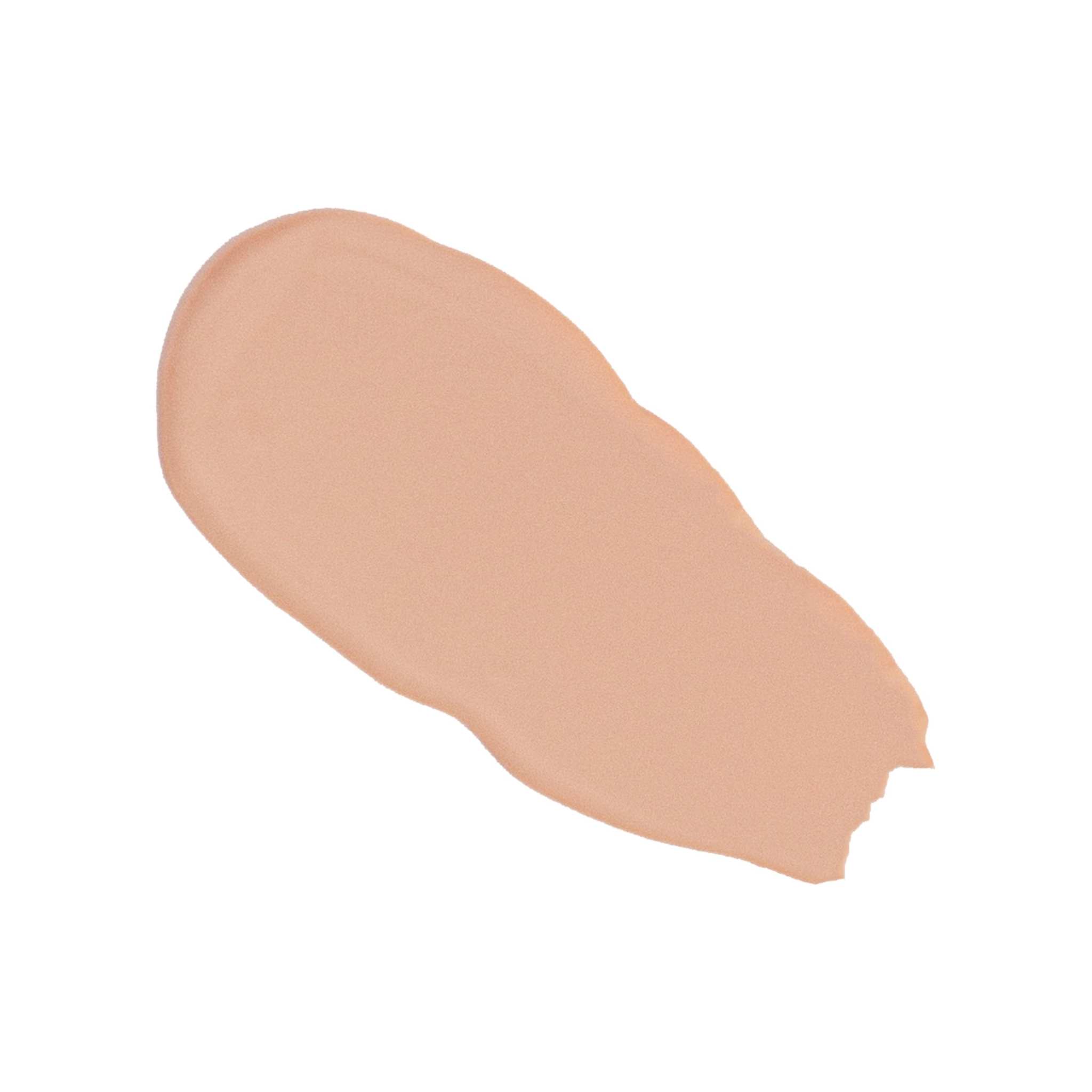 Super Serum Silk foundation swatch in a warm peach-beige shade with a smooth, creamy texture and natural finish