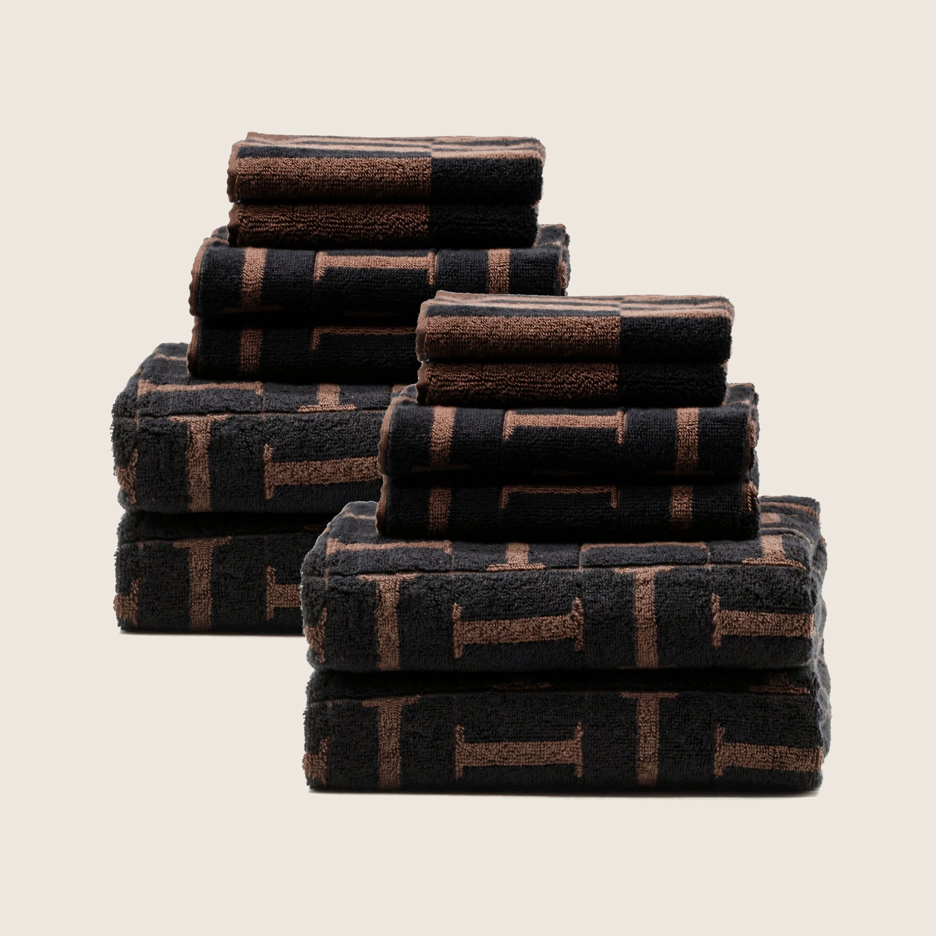 Plush Tessera Australian cotton towels in coastal tones