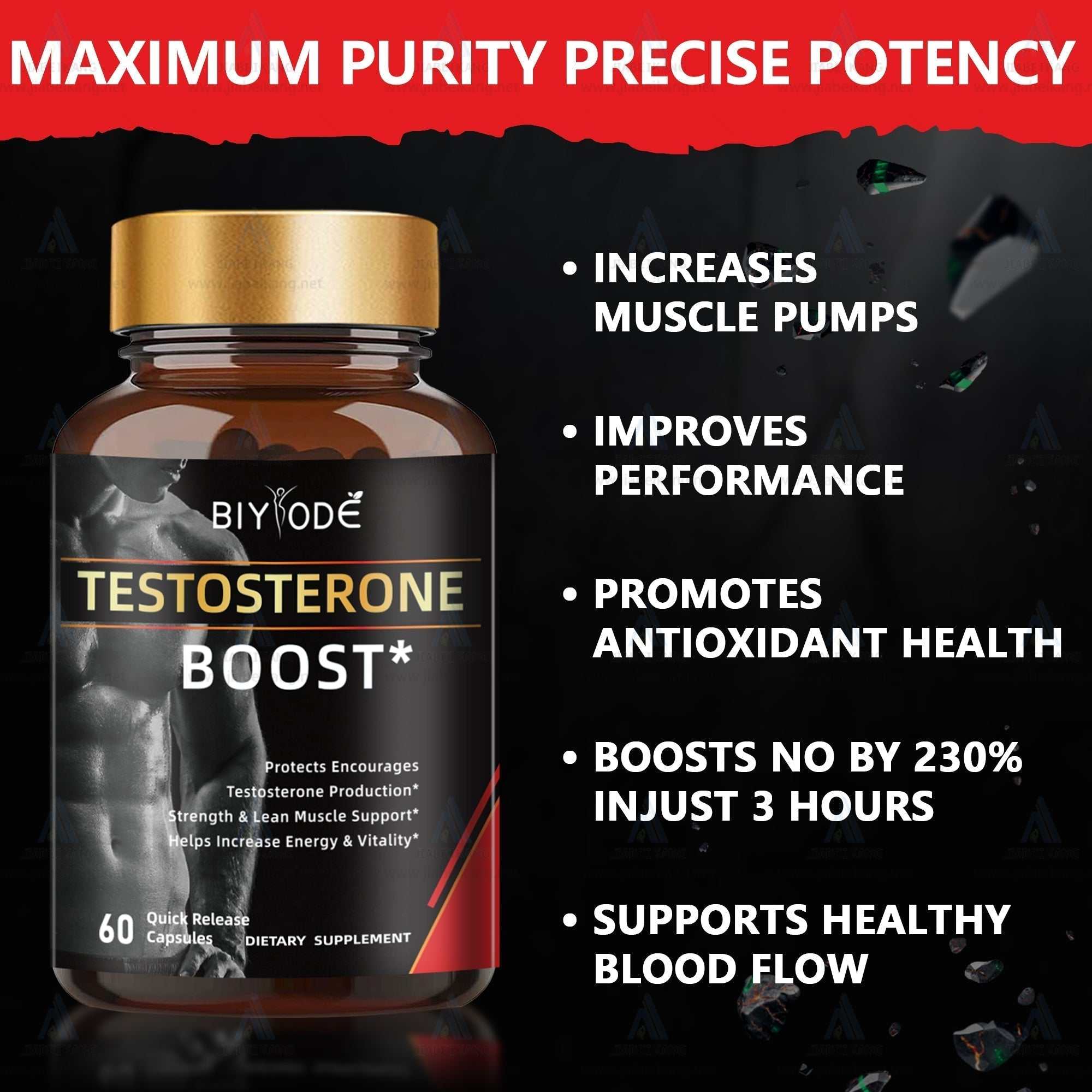 Men's power support testosterone boost supplement capsules