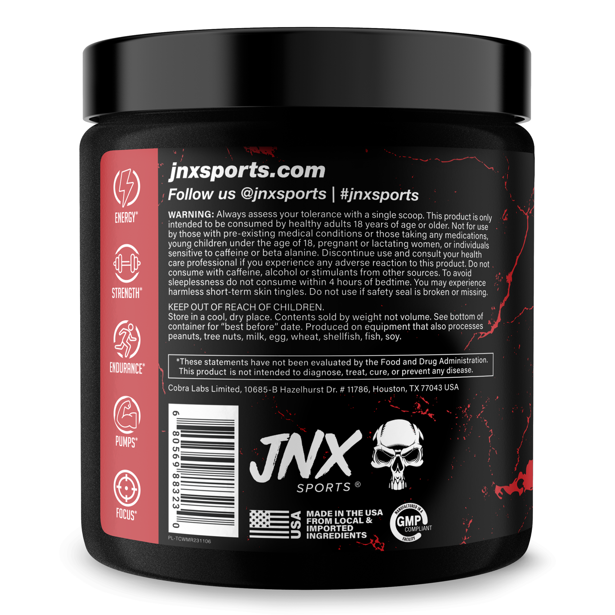 The Curse pre-workout supplement bottle with bold branding