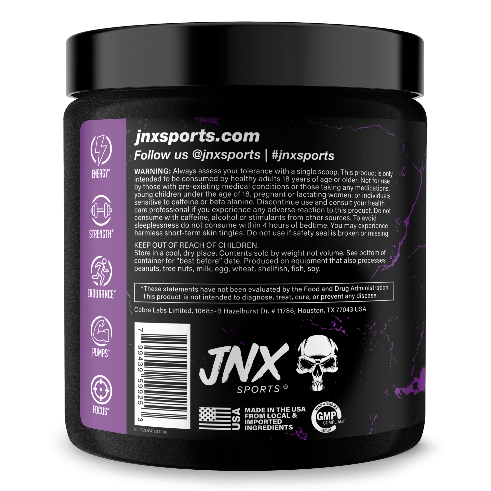 The Curse pre-workout supplement container with bold design