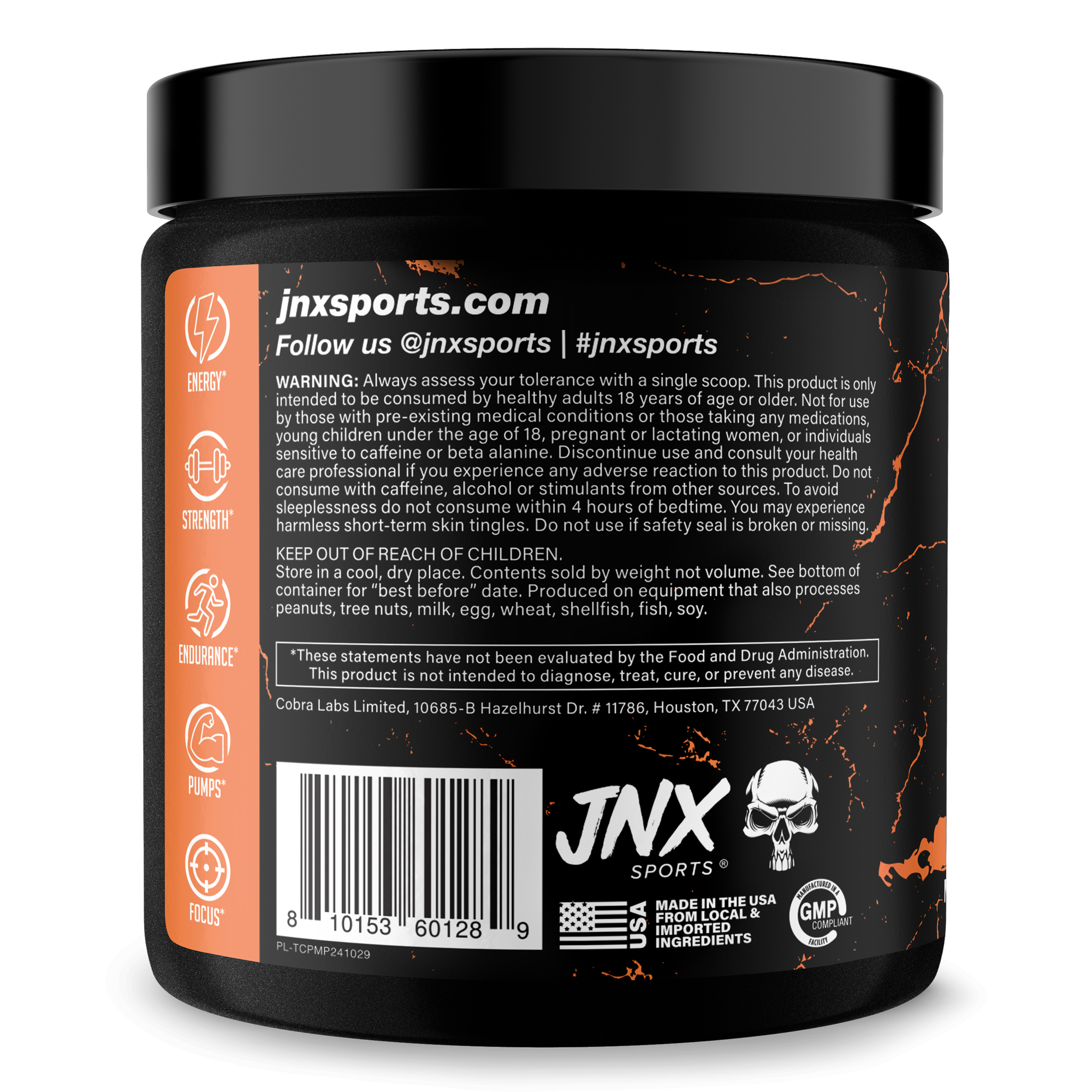 The Curse! pre-workout supplement can with bold text