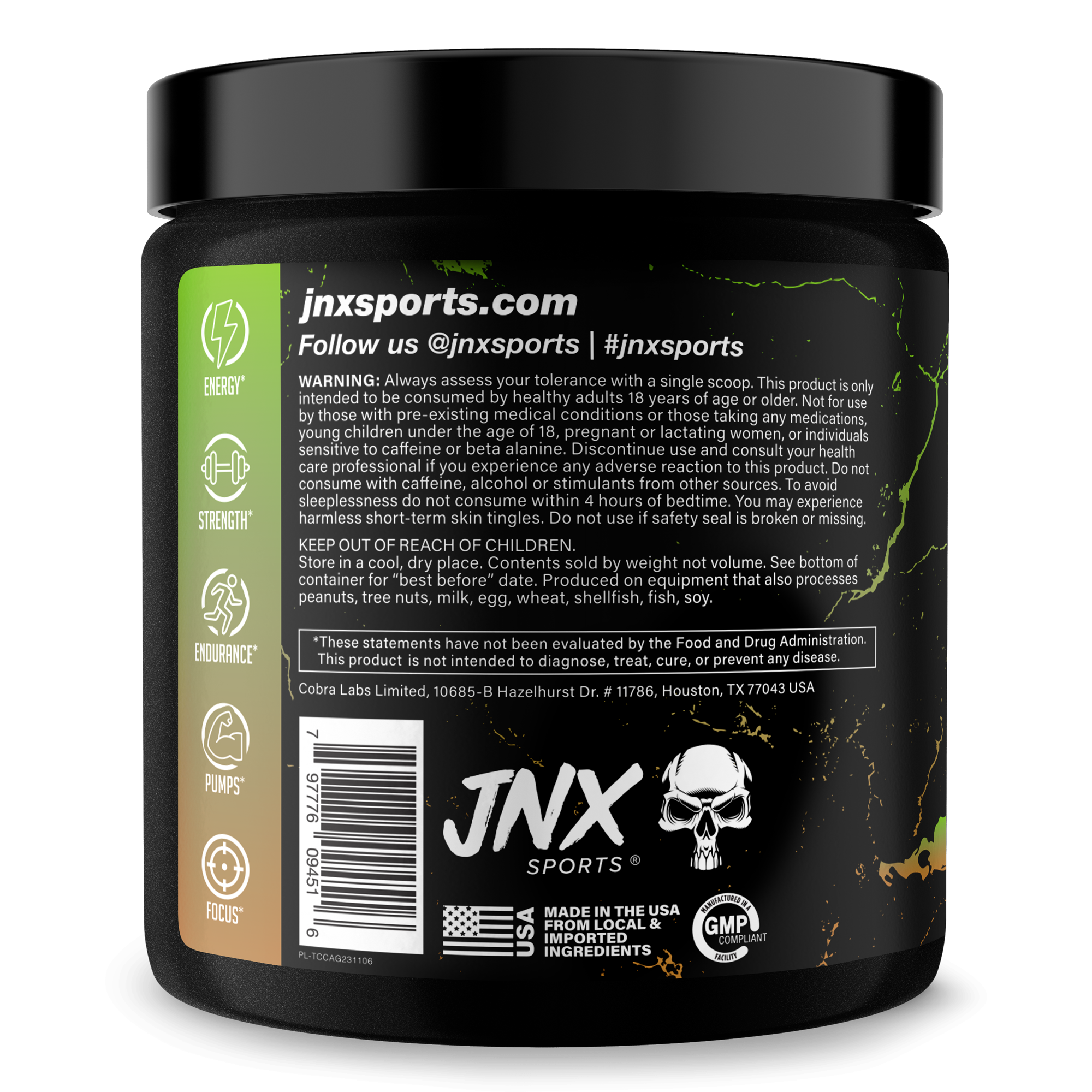 The Curse pre-workout supplement bottle with bold design