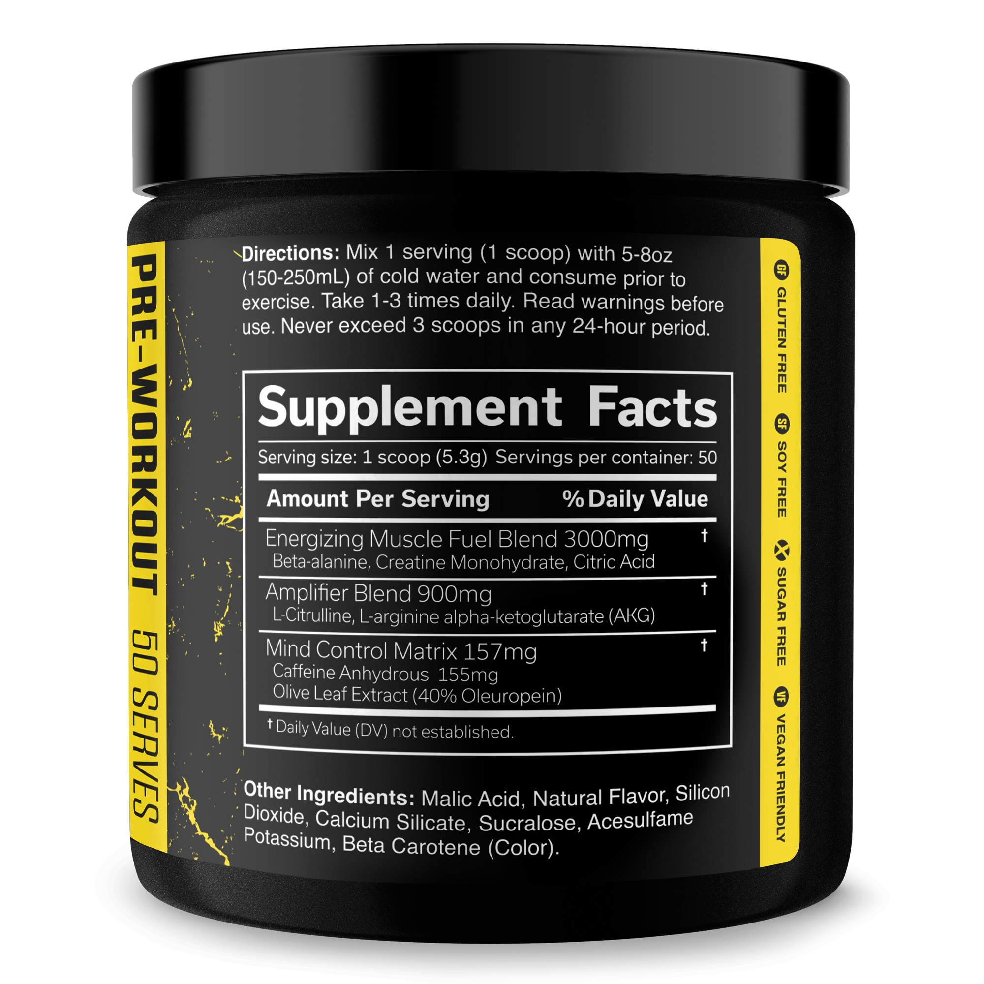 The Curse pre-workout supplement container with dramatic energy concept