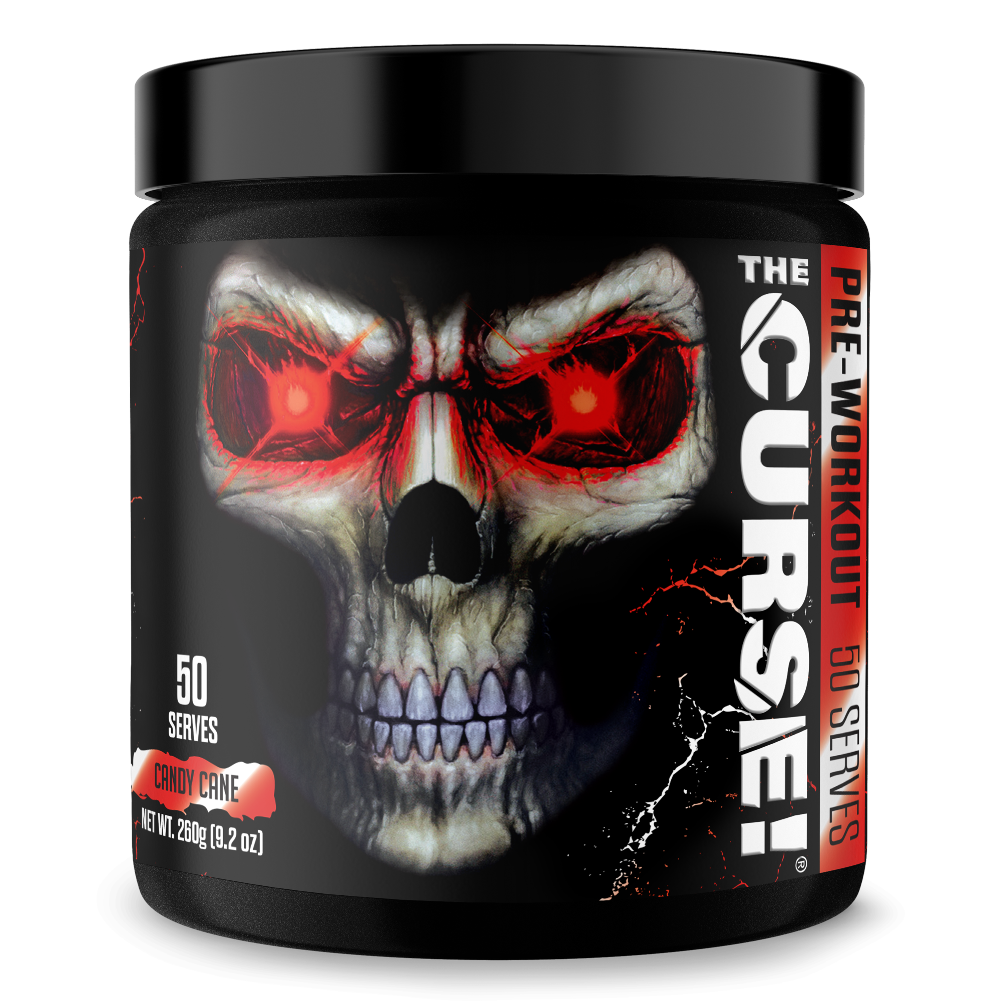 The Curse! pre-workout supplement container with bold label