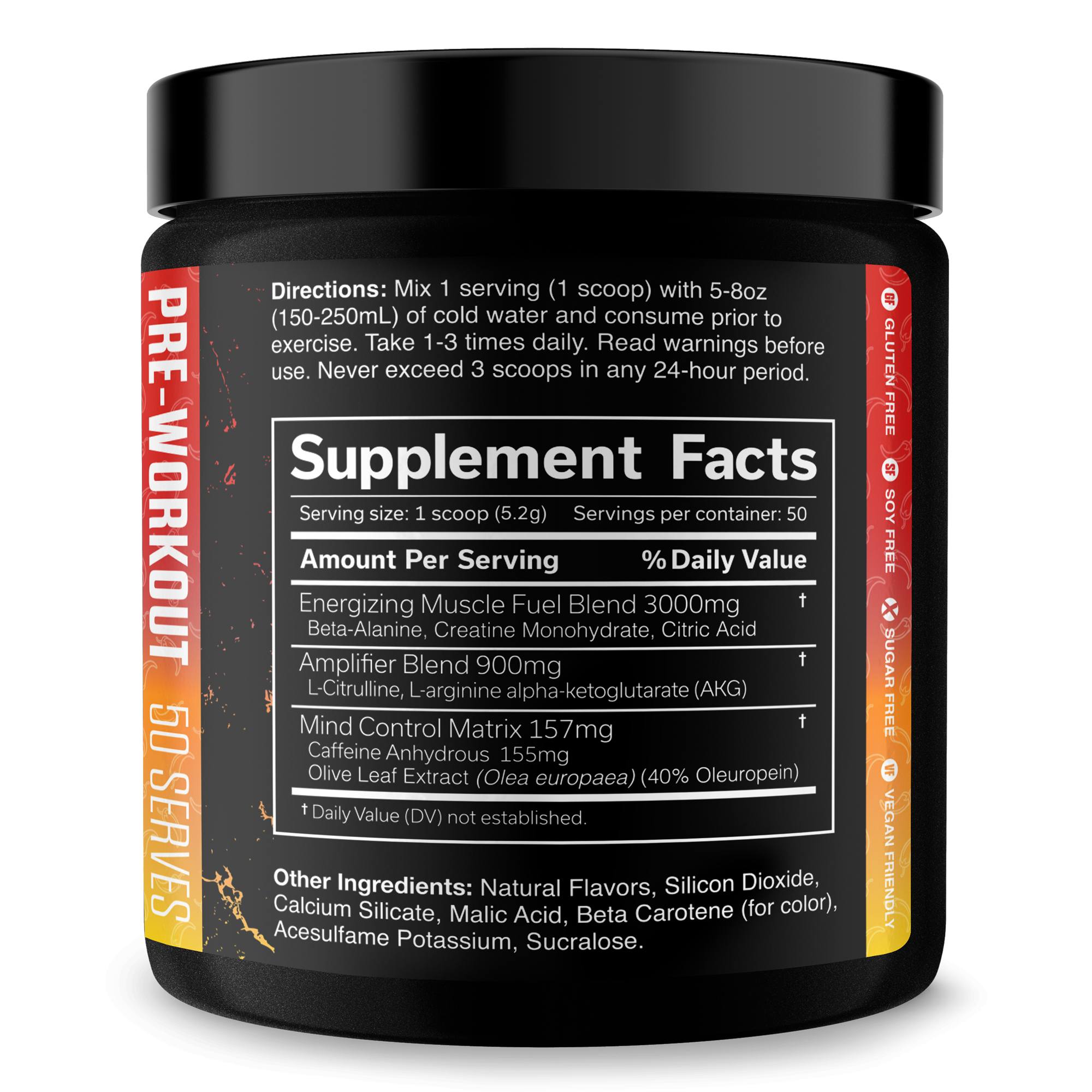 The Curse pre-workout supplement container with vibrant label
