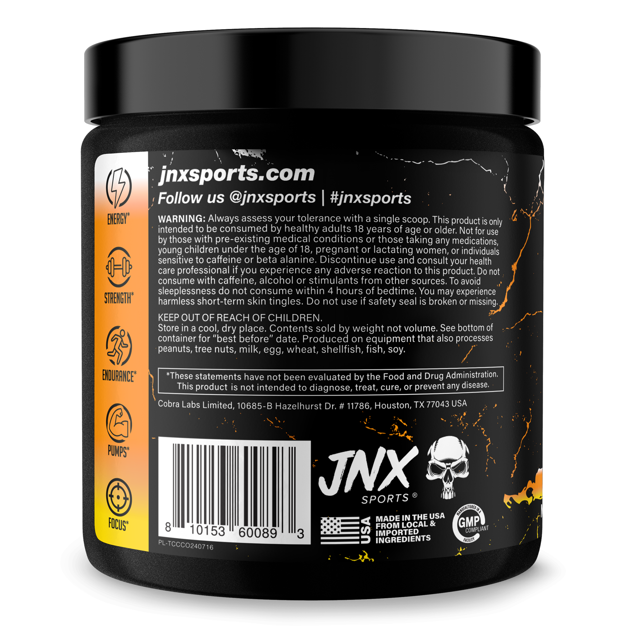 The Curse! pre-workout supplement can with bold logo