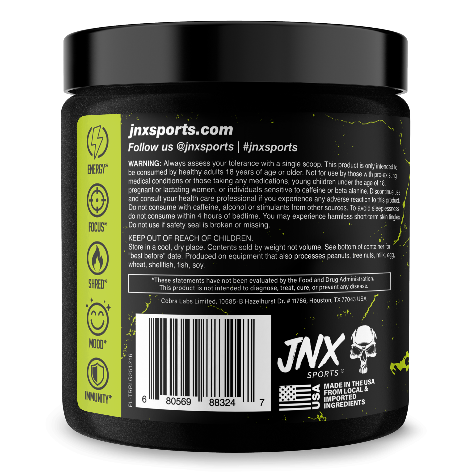 The Ripper! fat burner supplement in a black tub with a lime green label and lightning bolt graphics