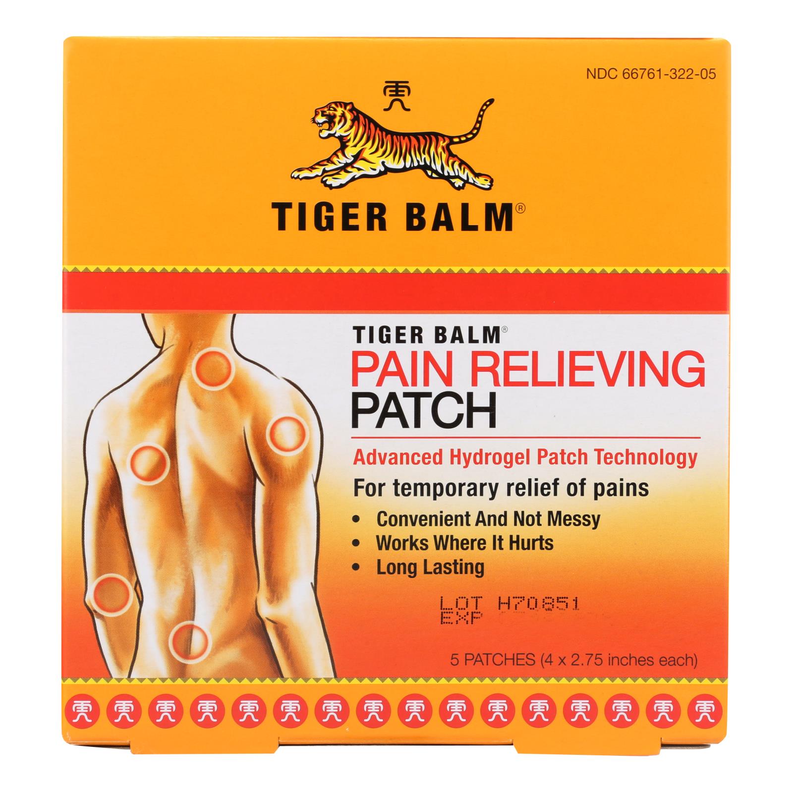 Tiger Balm Pain Relieving Patch pack of five for muscle and joint relief