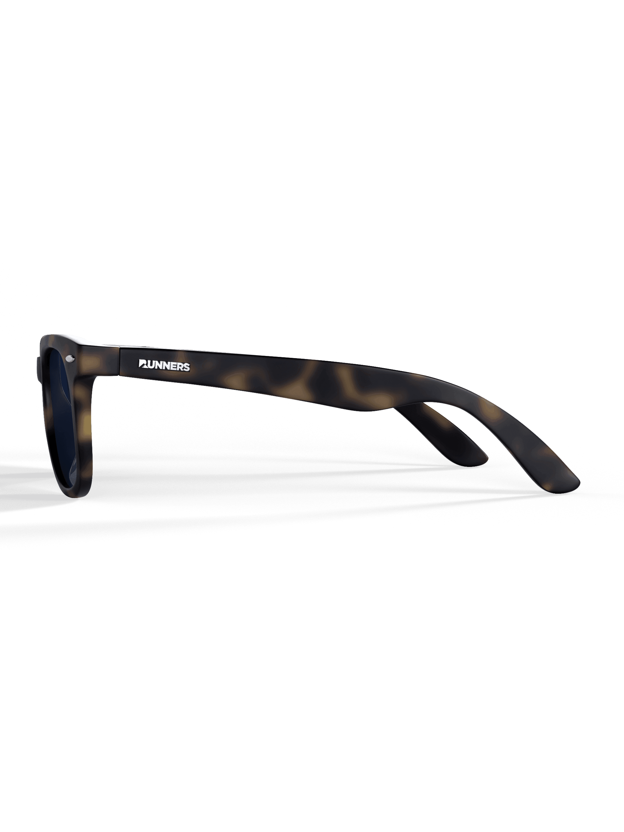 Tortoise Square Sport Sunglasses with a dark brown and black patterned frame, square lenses and sporty curved temples