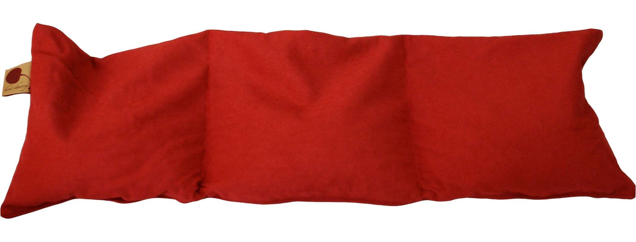 Triple Square Pillow in solid red denim cotton, featuring an elongated shape with three square sections