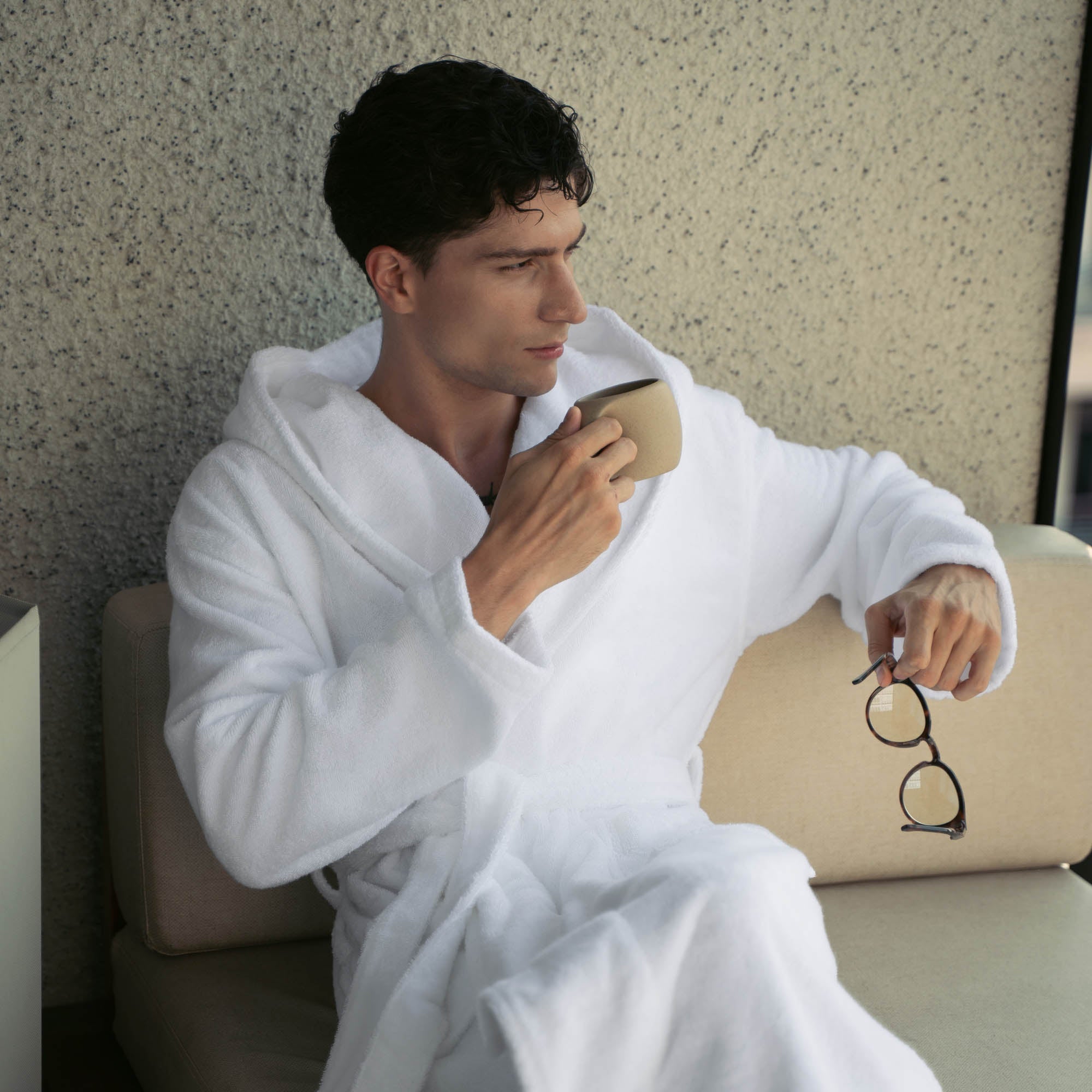 Ultraplush Australian cotton unisex bathrobe with hood and pockets