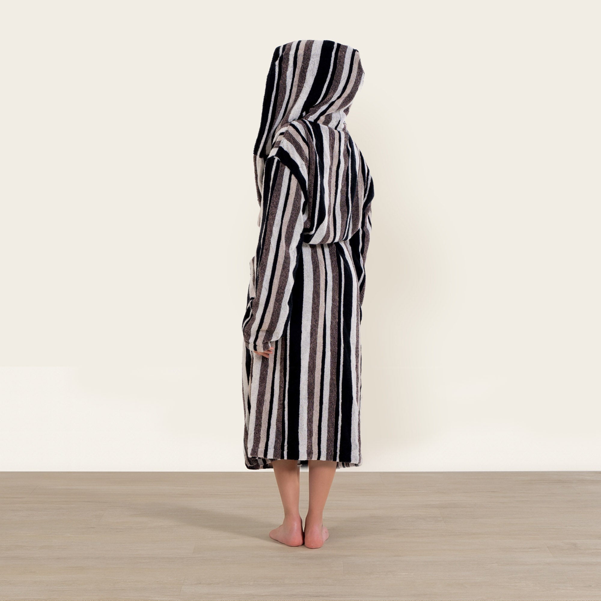 Unisex bathrobe made from ultraplush Australian cotton with hood and pockets