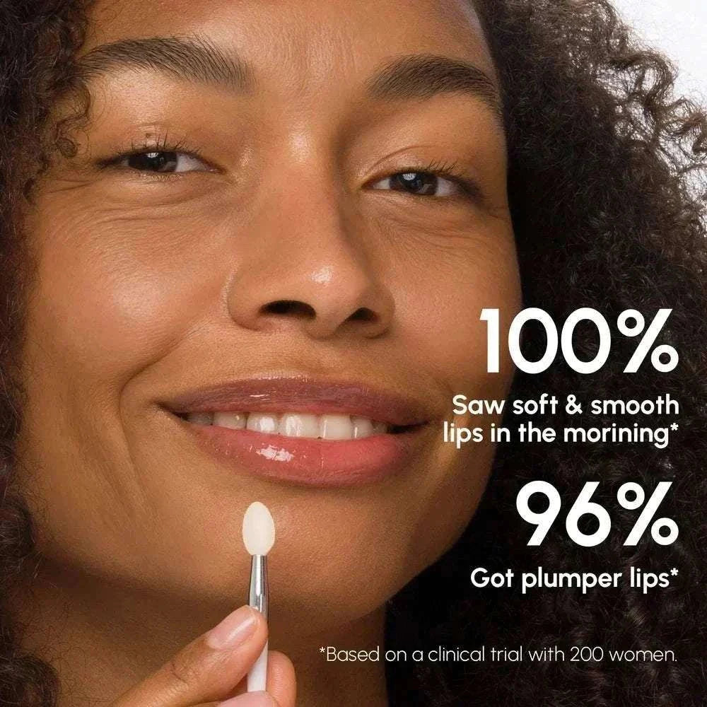 Vanilla plumping lip balm with silicone brush for hydration and smooth lips