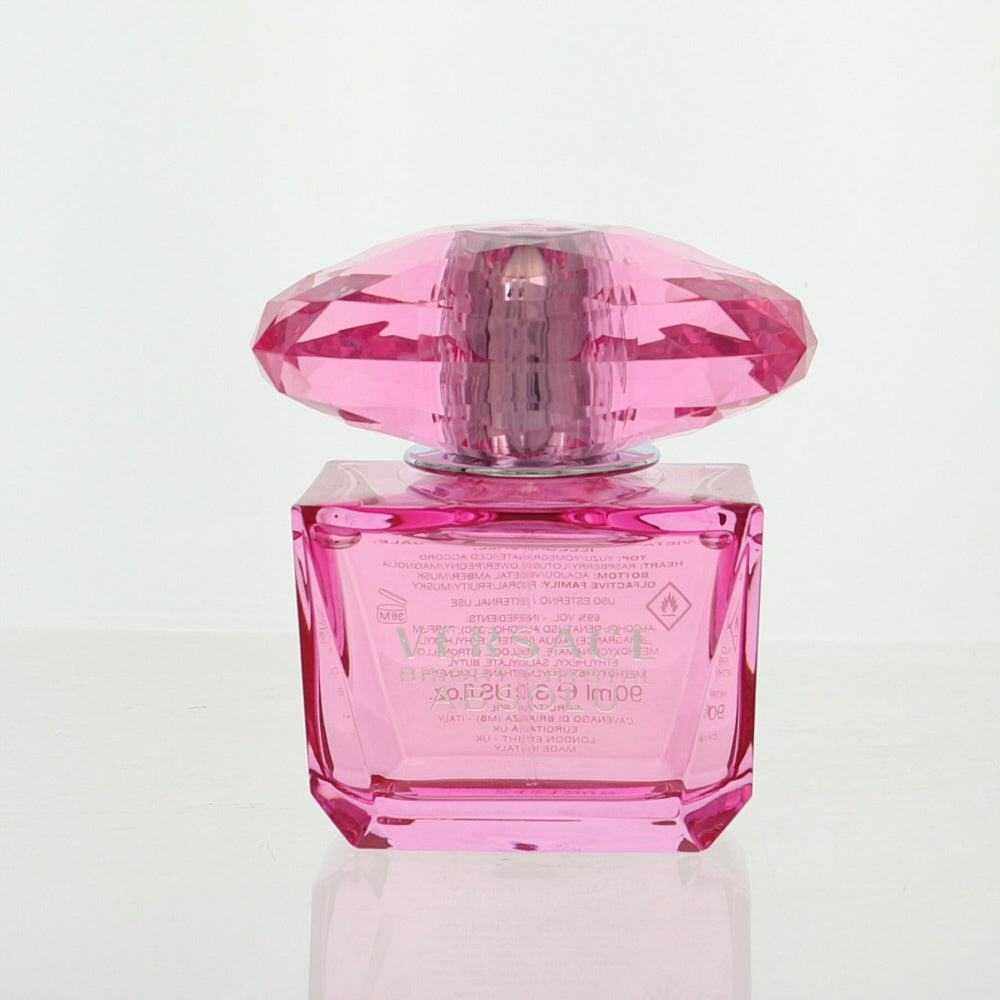Versace Bright Crystal Absolu by Versace pink glass perfume bottle with faceted jewel-like cap