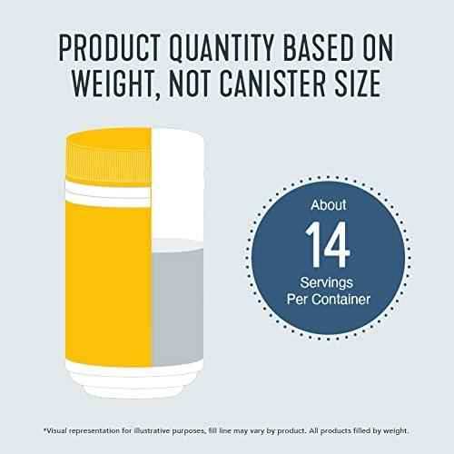 Vital Proteins Collagen Peptides Powder quantity graphic with a yellow and white canister and about 14 servings per container
