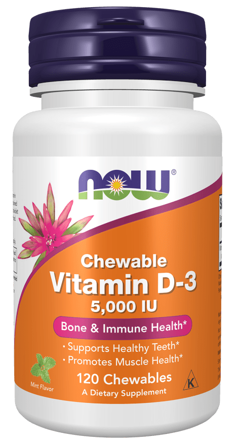 Vitamin D-3 5000 IU supplement bottle