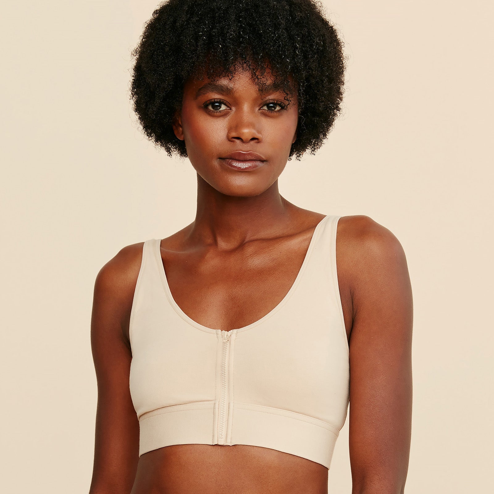 beige wilderness front-closure cotton bralette soft comfortable