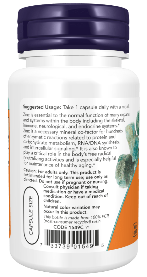 Zinc Picolinate 50mg supplement bottle supporting enzyme and immune functions